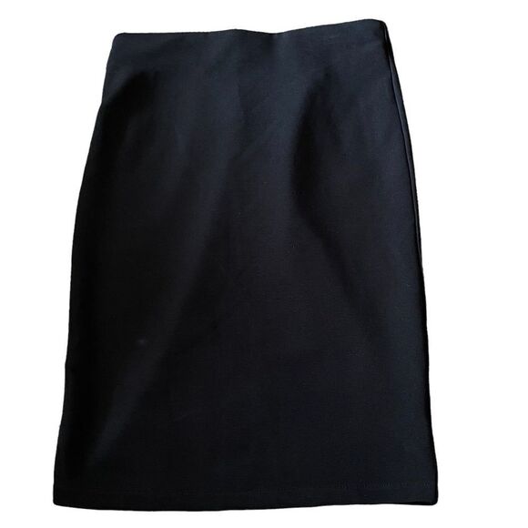 Philosophy Wms Sz 8 Black Long Pencil Gold Full Back Zipper Skirt - Picture 1 of 3